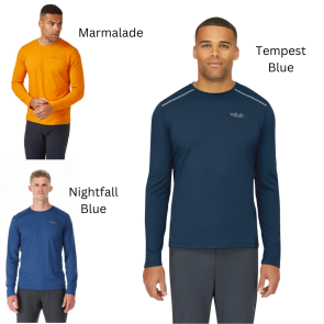 Rab Force LS Tee next-to-skin Technical Long Sleeve Top for Comfort Freshness for Active Use 