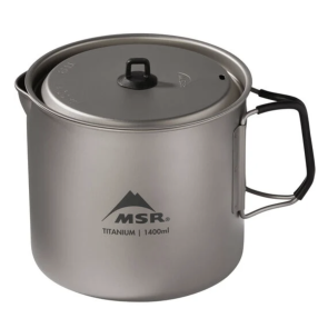 MSR Titan Kettle 1400mL Large ultralight kettle for duos who want to boil water or melt snow